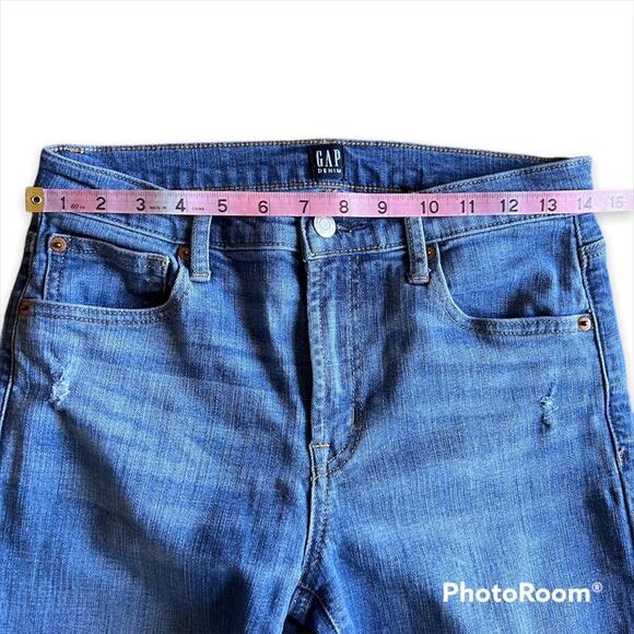 Gap True Skinny Ankle Jeans In Medium Destroy- Size 28R - Picture 7 of 13